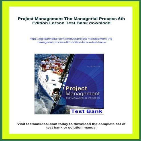 Project Management The Managerial Process 6th Edition Larson Test Bank