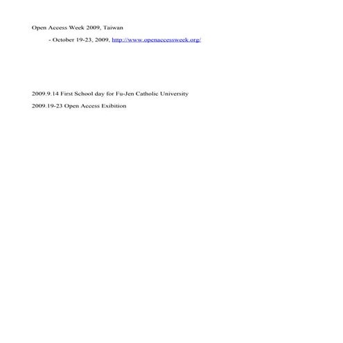 Open Access Week 2009, Taiwan