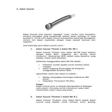 kabel coaxial (UTP) terpilin dan fiber optic
