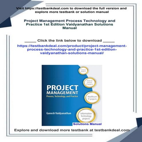 Access Project Management Process Technology and Practice 1st Edition Vaidyan...