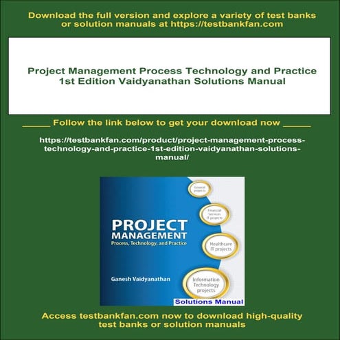 Project Management Process Technology and Practice 1st Edition Vaidyanathan S...