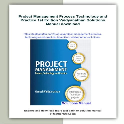 Project Management Process Technology and Practice 1st Edition Vaidyanathan S...