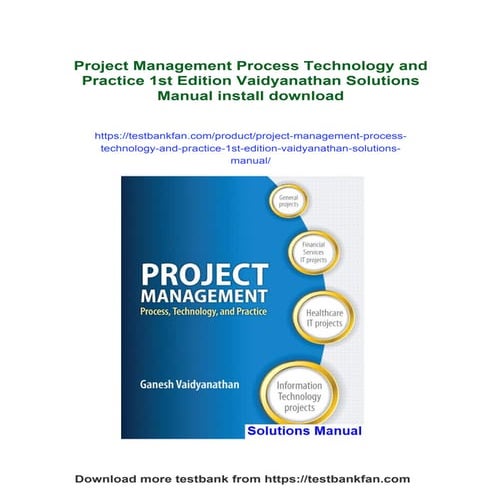 Project Management Process Technology and Practice 1st Edition Vaidyanathan S...