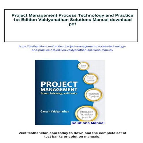 Project Management Process Technology and Practice 1st Edition Vaidyanathan S...