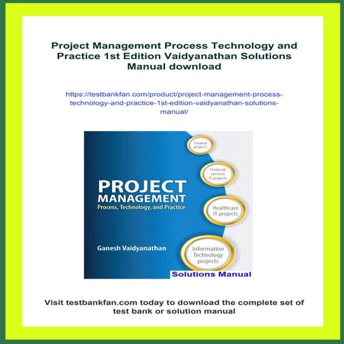 Project Management Process Technology and Practice 1st Edition Vaidyanathan S...
