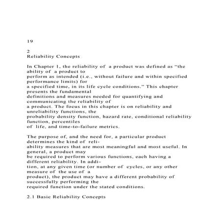 192Reliability ConceptsIn Chapter 1, the reliability.docx