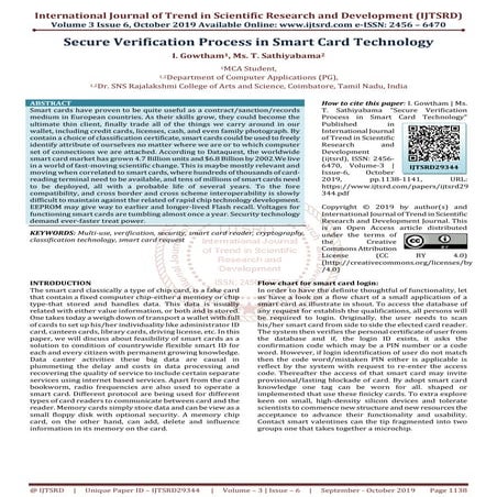 Secure Verification Process in Smart Card Technology
