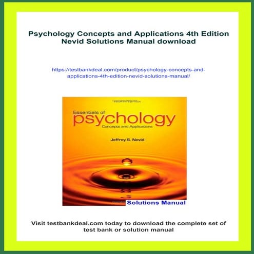 Psychology Concepts and Applications 4th Edition Nevid Solutions Manual
