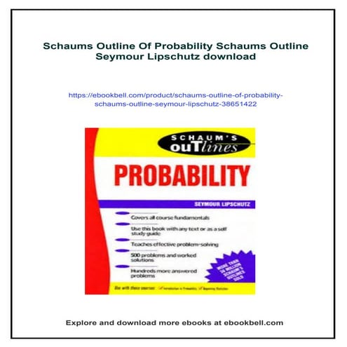 Schaums Outline Of Probability Schaums Outline Seymour Lipschutz | PDF