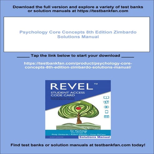 Psychology Core Concepts 8th Edition Zimbardo Solutions Manual | PDF