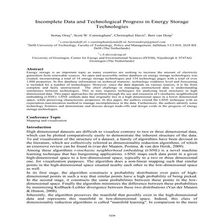 Incomplete Data and Technological Progress in Energy Storage Technologies