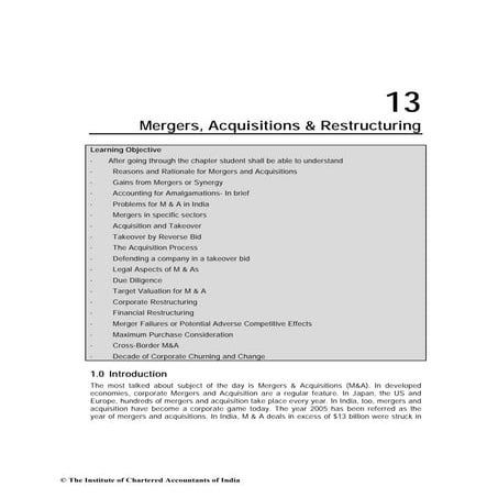 Mergers and Acquisitions IB