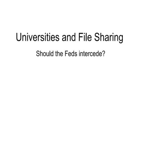 Universities and File Sharing