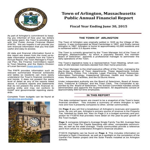 Fiscal Transparency in Arlington, Massachusetts