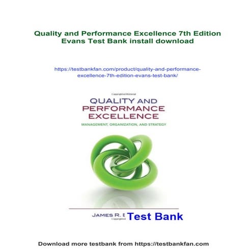 Quality and Performance Excellence 7th Edition Evans Test Bank | PDF