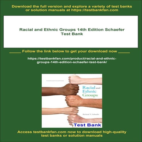 Racial and Ethnic Groups 14th Edition Schaefer Test Bank | PDF