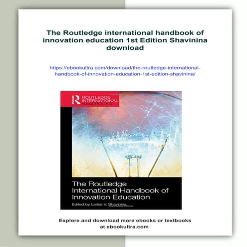 The Routledge international handbook of innovation education 1st ...