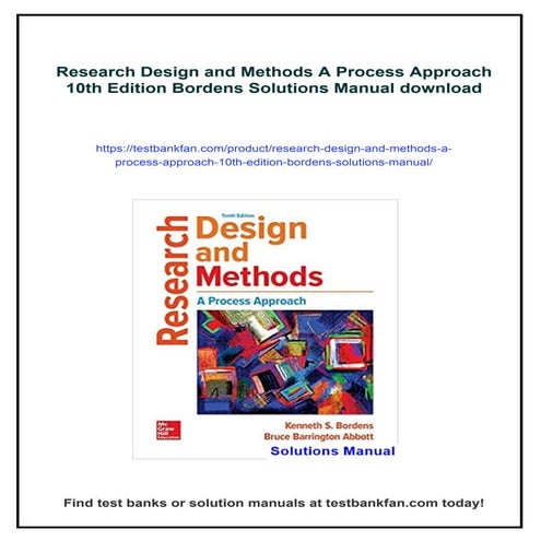 Research Design and Methods A Process Approach 10th Edition Bordens ...