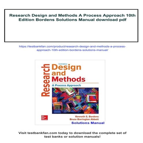 Research Design and Methods A Process Approach 9th Edition Bordens ...