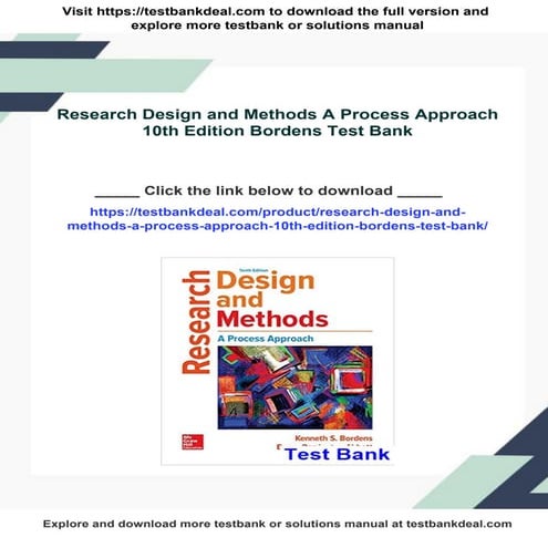 Research Design and Methods A Process Approach 10th Edition Bordens ...