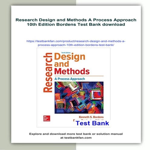 Research Design and Methods A Process Approach 10th Edition Bordens ...