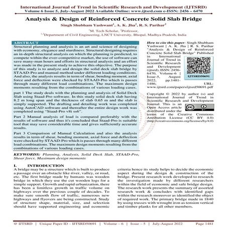 Analysis and Design of Reinforced Concrete Solid Slab Bridge