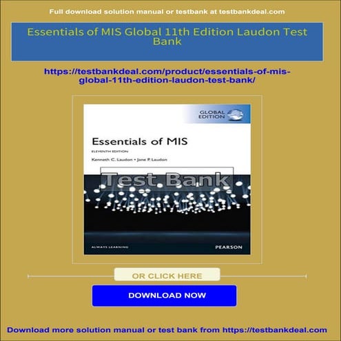 Management Information Systems Global 14th Edition Laudon Test Bank | PDF