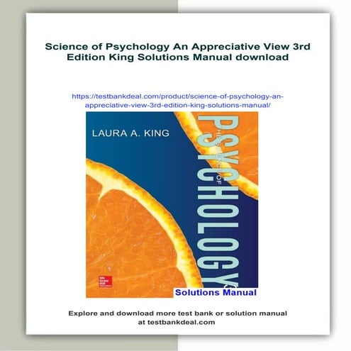 Science of Psychology An Appreciative View 3rd Edition King Solutions Manual
