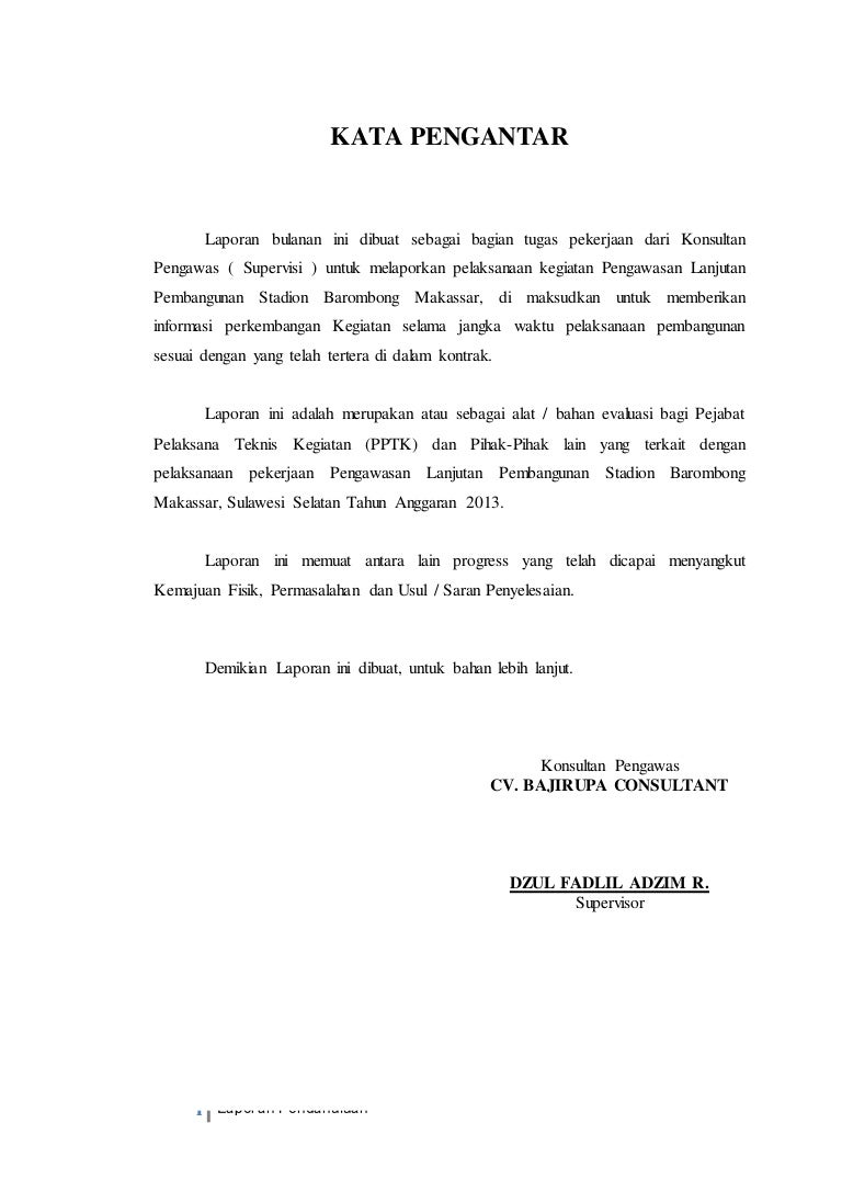 Contoh Laporan Pendahuluan Punya Orang Docx