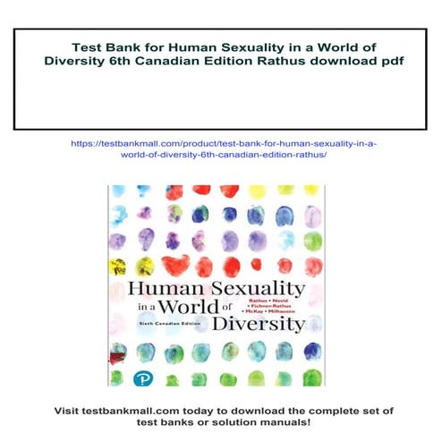 Test Bank for Human Sexuality in a World of Diversity 6th Canadian ...