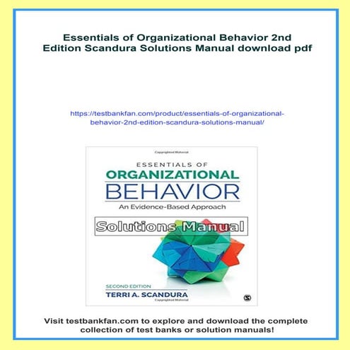 Essentials of Organizational Behavior 2nd Edition Scandura Solutions ...