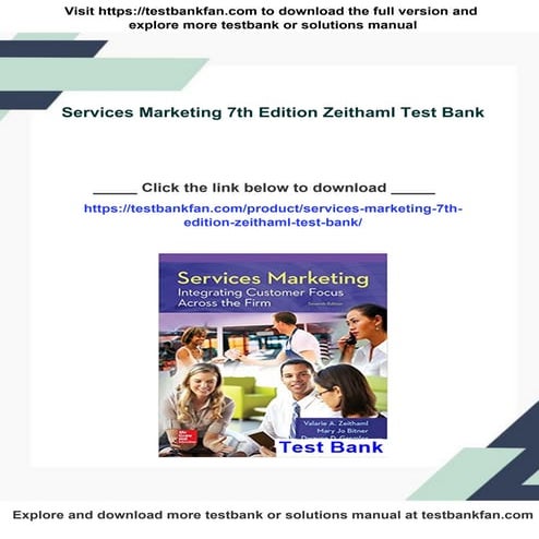 Services Marketing 7th Edition Zeithaml Test Bank