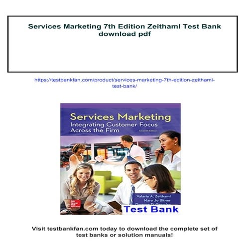 Services Marketing 7th Edition Zeithaml Test Bank
