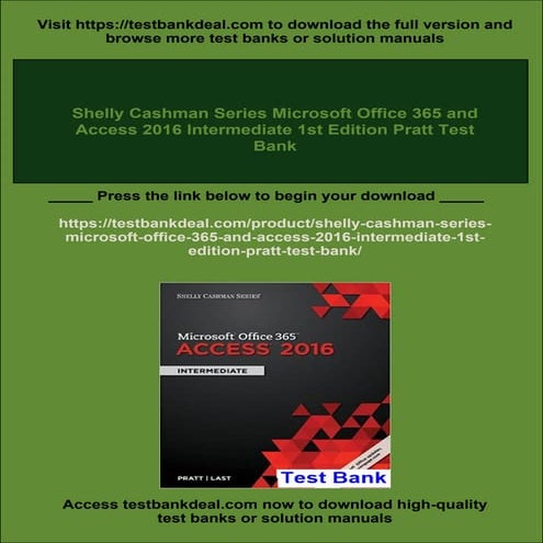 Shelly Cashman Series Microsoft Office 365 and Access 2016 Intermediate 1st E...
