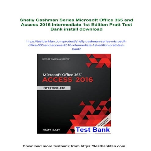 Shelly Cashman Series Microsoft Office 365 and Access 2016 Intermediate 1st E...