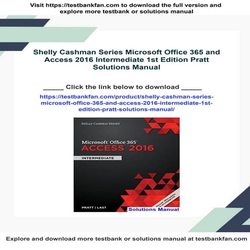 Shelly Cashman Series Microsoft Office 365 and Access 2016 Intermediate ...