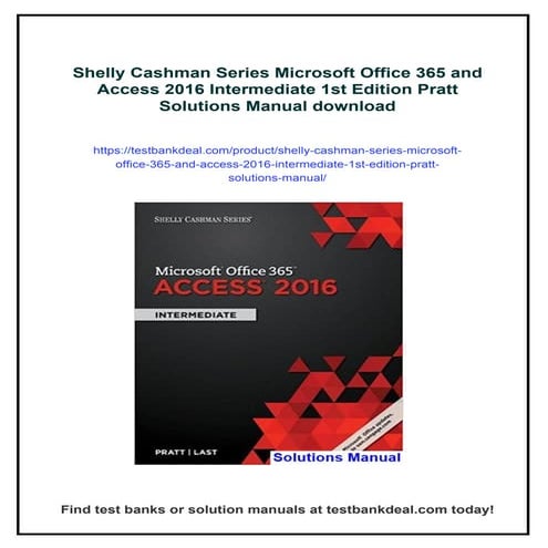 Shelly Cashman Series Microsoft Office 365 and Access 2016 Intermediate 1st E...