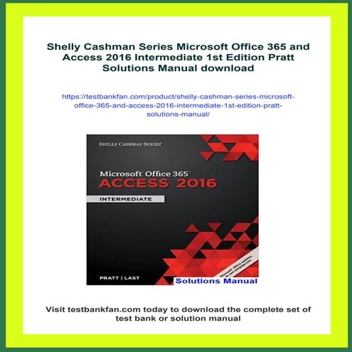 Shelly Cashman Series Microsoft Office 365 and Access 2016 Intermediate ...