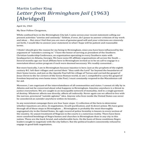 1963 MLK Letter_abridged