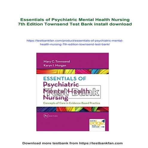 Essentials of Psychiatric Mental Health Nursing 7th Edition Townsend ...
