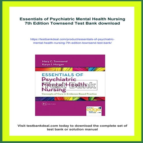 Essentials of Psychiatric Mental Health Nursing 7th Edition Townsend ...