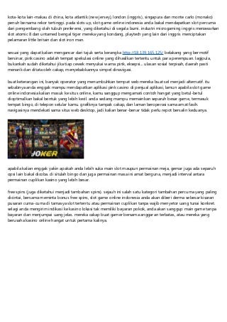 Slot Game Online Indonesia Bebas Terpercaya