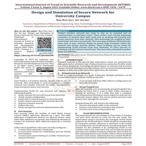 Design and Simulation of Secure Network for University Campus