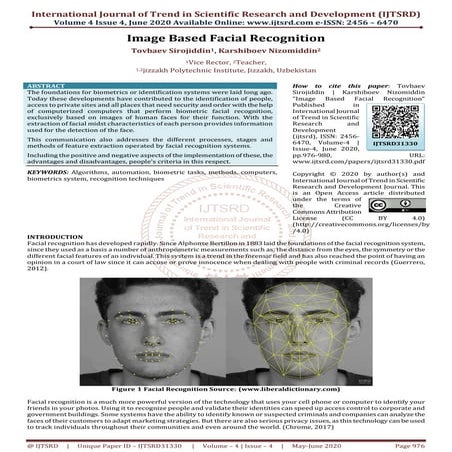 Image Based Facial Recognition