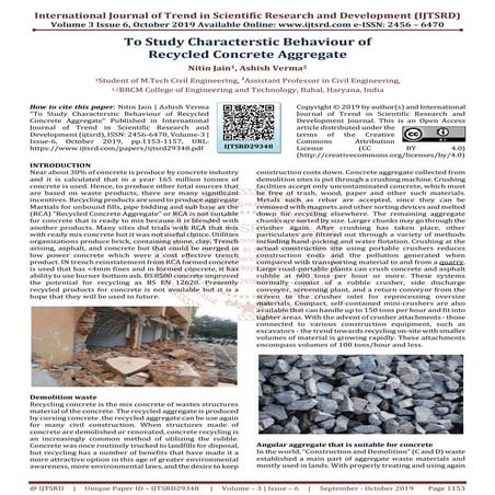Recycled Concrete Aggregate in Construction Part III | PPTX
