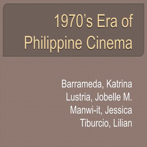 1970's era of philippine cinema