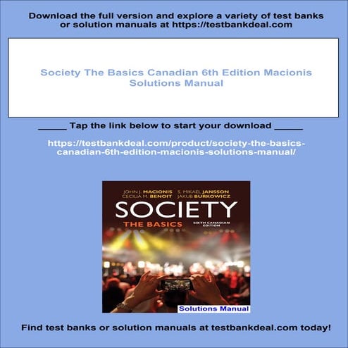 Society The Basics Canadian 6th Edition Macionis Solutions Manual