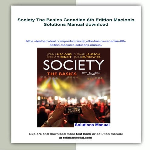 Society The Basics Canadian 6th Edition Macionis Solutions Manual
