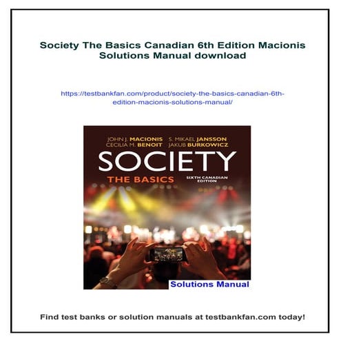 Society The Basics Canadian 6th Edition Macionis Solutions Manual