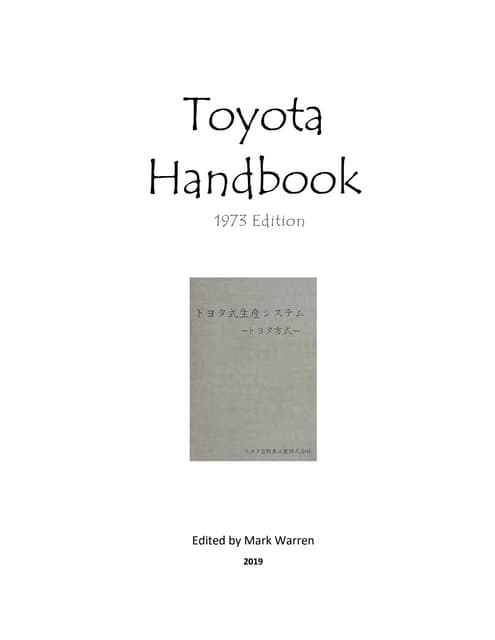 1973 Toyota Production System Handbook